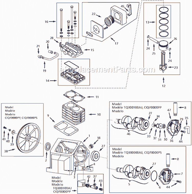 Page B Diagram and Parts List for CIQ53067V5 1999 Campbell Hausfeld Compressor
